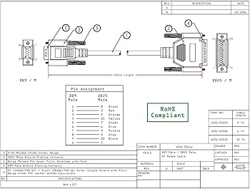 Amazon | Serial Cable, DB9 Male to DB25 Male, UL rated, RS232, 9 Amazon | Serial Cable, DB9 Male to DB25 Male, UL rated, RS232, 9